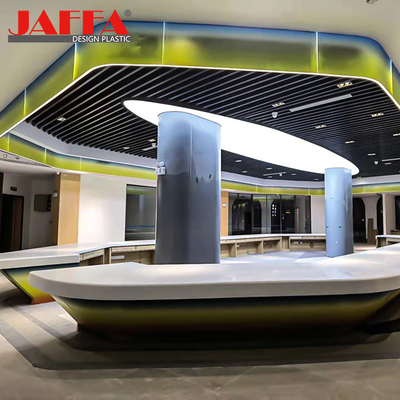 quality Trattamento personalizzato soffitto luminoso in vetro in resina a colori solidi factory